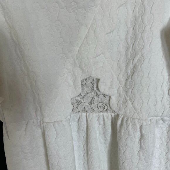 Dahlia NWT Flare Dress Scalloped Sleeveless Back Lace Insert Women's Sz 10 White - Picture 8 of 9